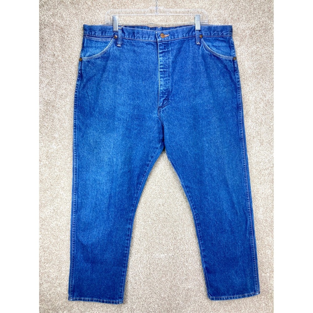 Wrangler Vintage Straight Leg Jeans Mens Sz 42x30 Medium Wash USA Workwear Denim